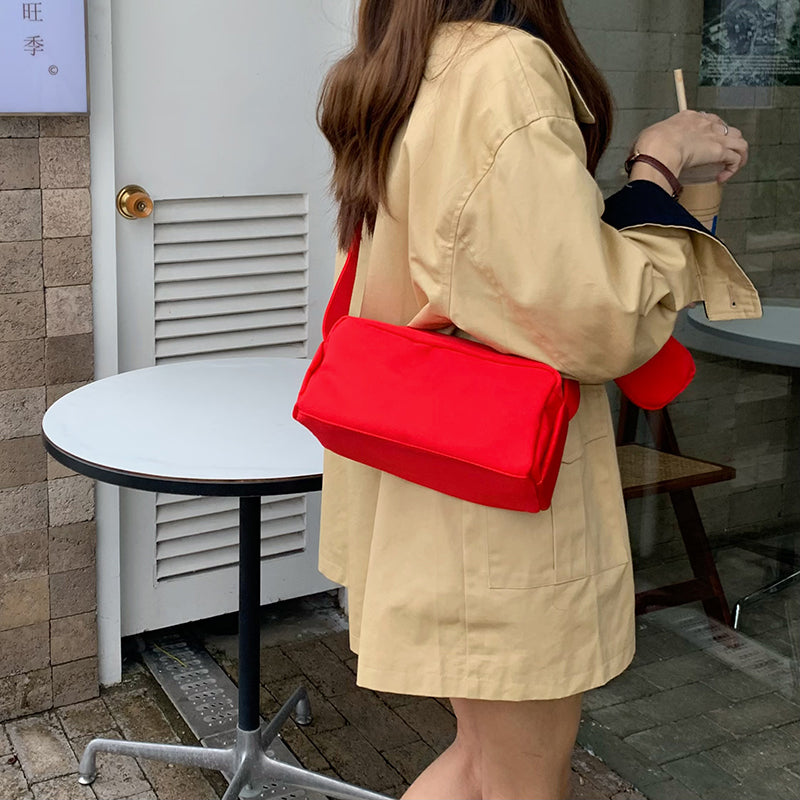 2color casual square shoulder bag