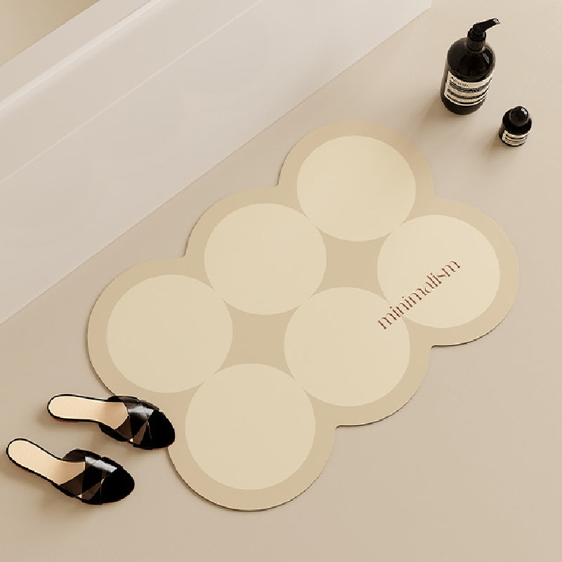 brown circle minimalism bath mat