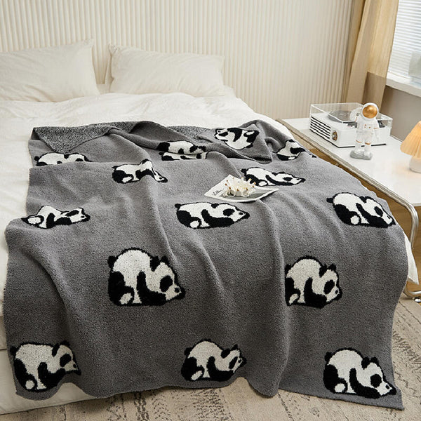 3color monotone panda blanket