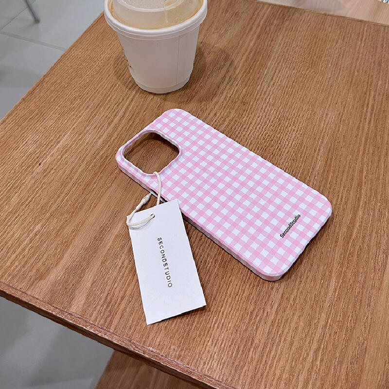 pink check iPhone case