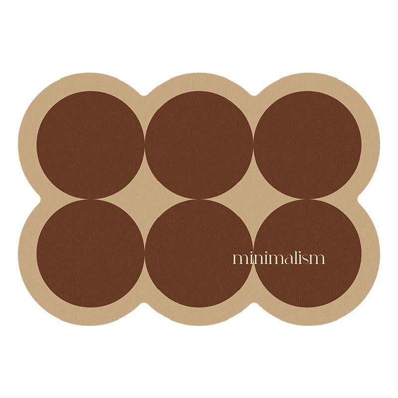 brown circle minimalism bath mat
