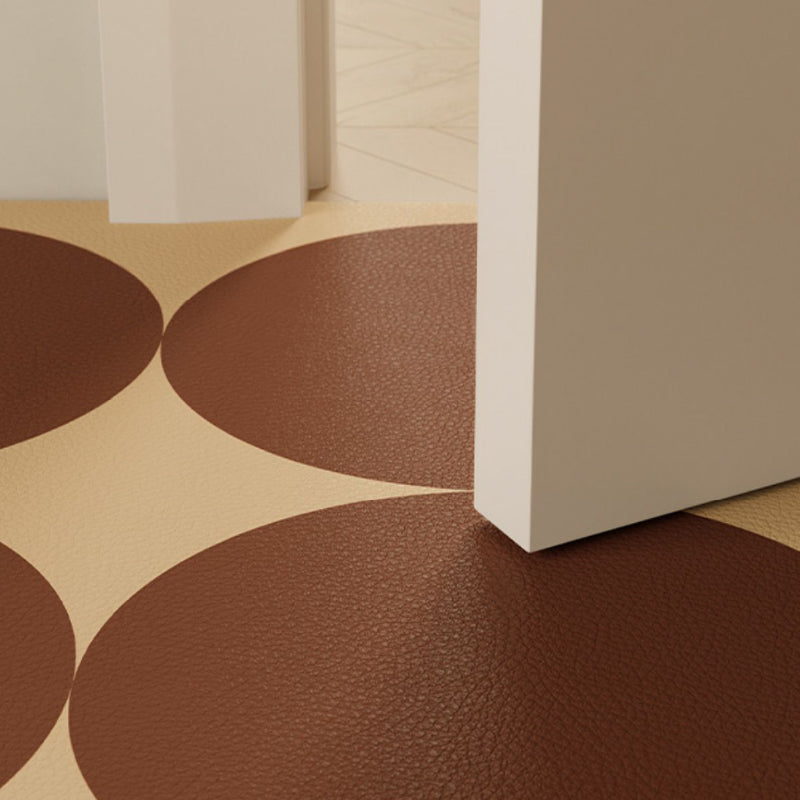 brown circle minimalism door mat