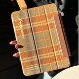 brown check iPad case