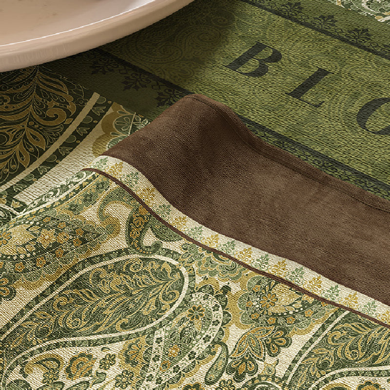 green blooming table cloth