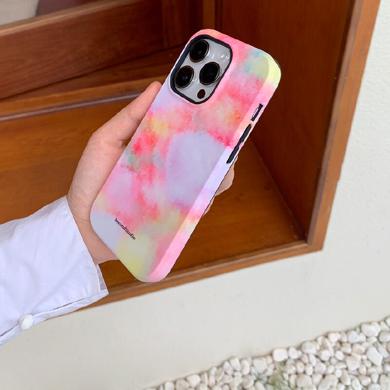 watercolor pink gradation iPhone case