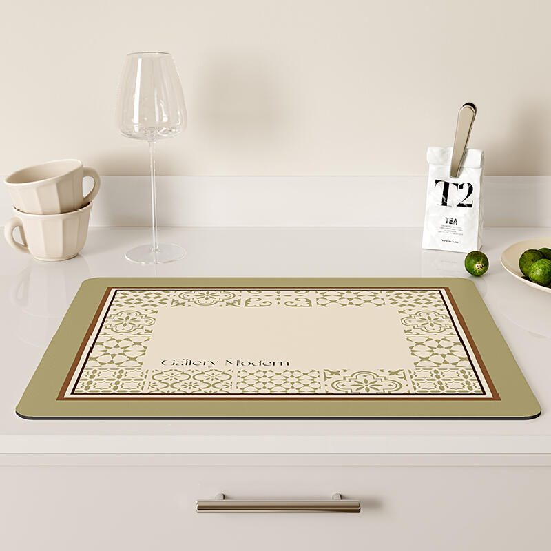 light green modern sink mat