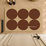 brown circle minimalism door mat