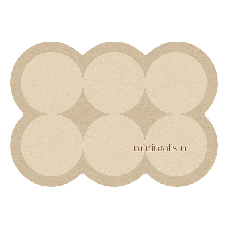 brown circle minimalism bath mat
