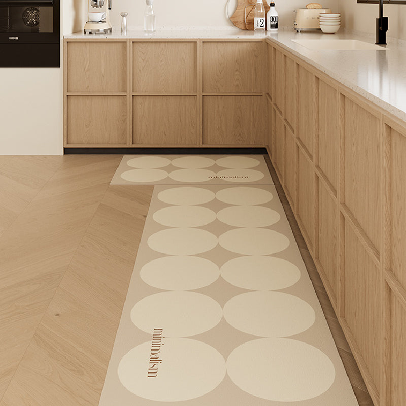brown circle minimalism kitchen mat