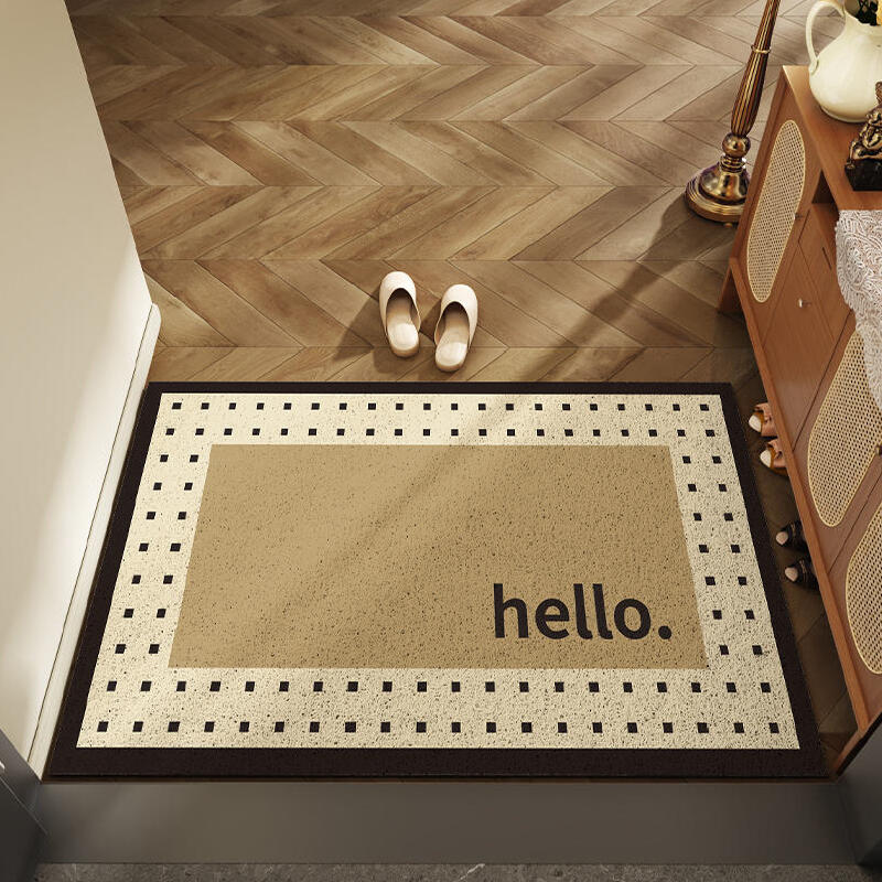 2design beige dot modern door mat