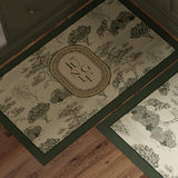 green retro forest kitchen mat