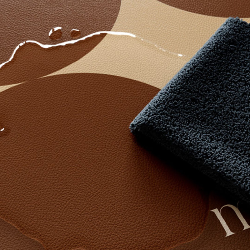 brown circle minimalism bath mat
