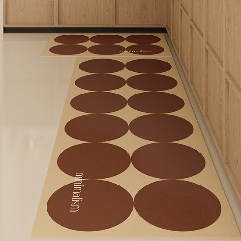 brown circle minimalism kitchen mat