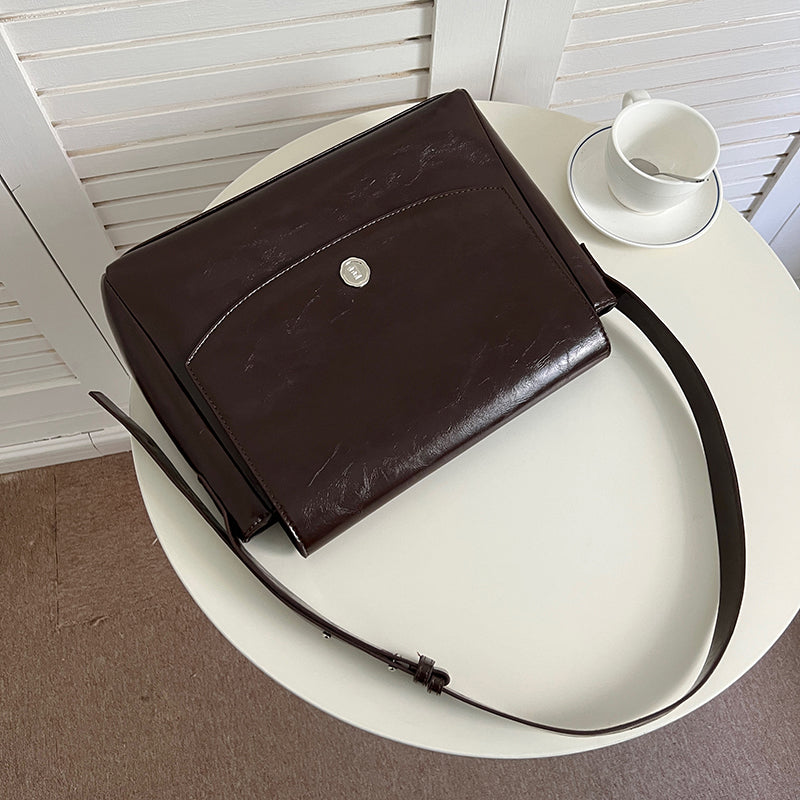 3color vintage deep leather bag