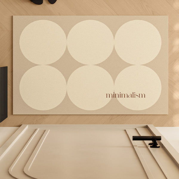 brown circle minimalism door mat
