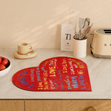 i love you colorful paint sink mat