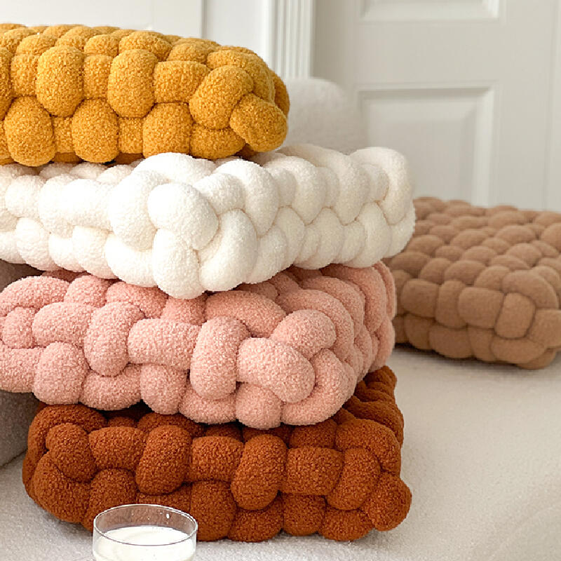 7color fluffy twist square cushion