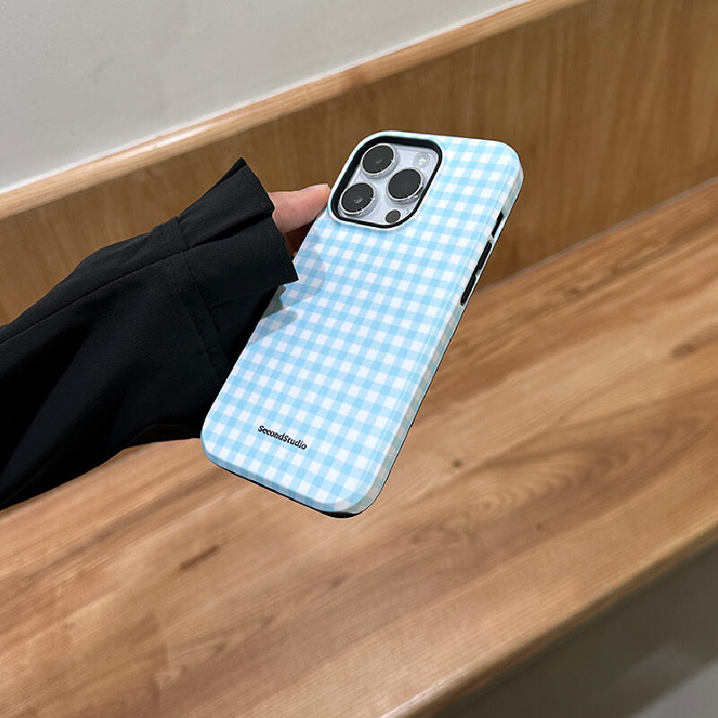 Light Blue check iPhone case