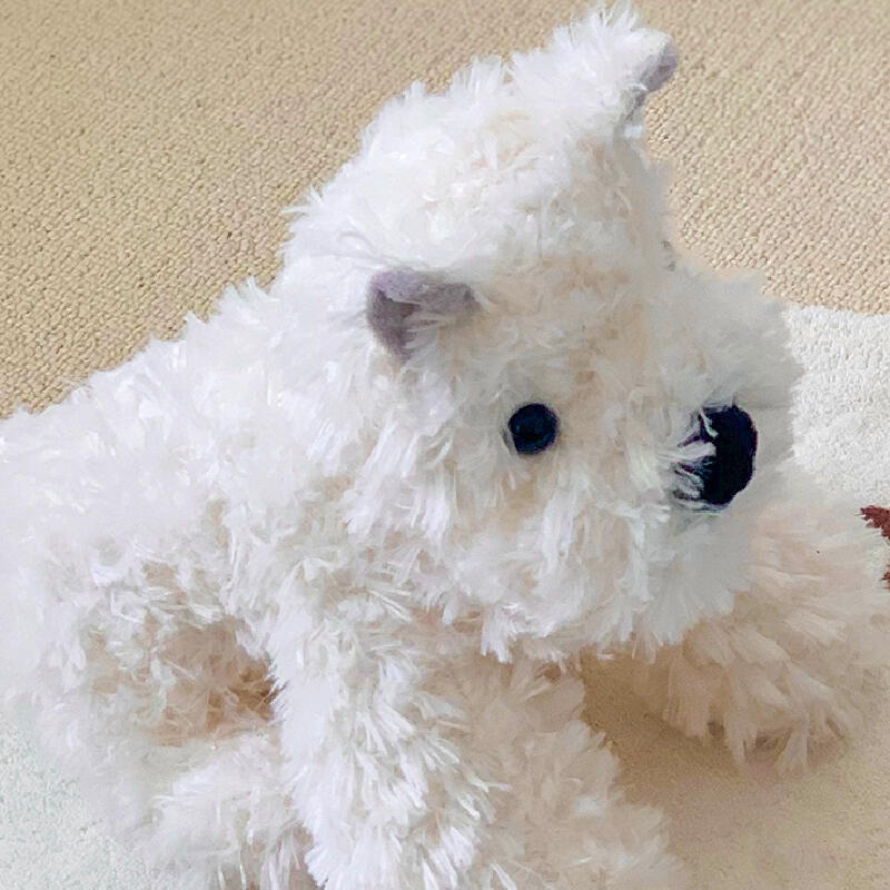 3size white dog doll