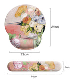 pink flower mouse pad & wrist rest