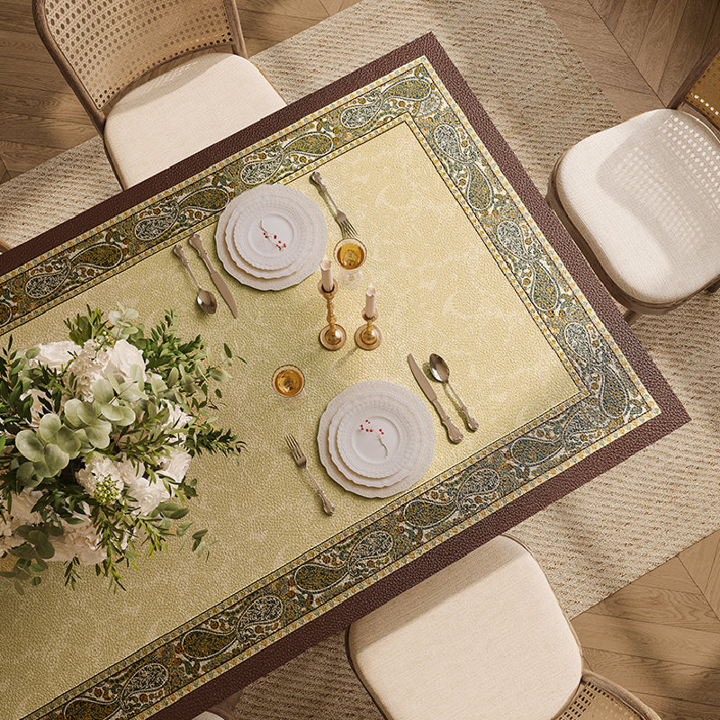 green blooming table mat