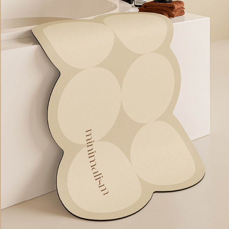 brown circle minimalism bath mat