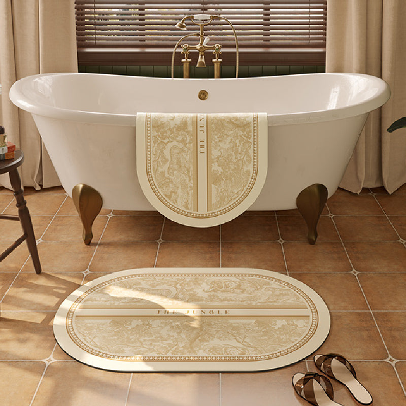 the jungle white elegant bath mat