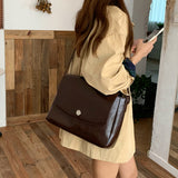 3color vintage deep leather bag