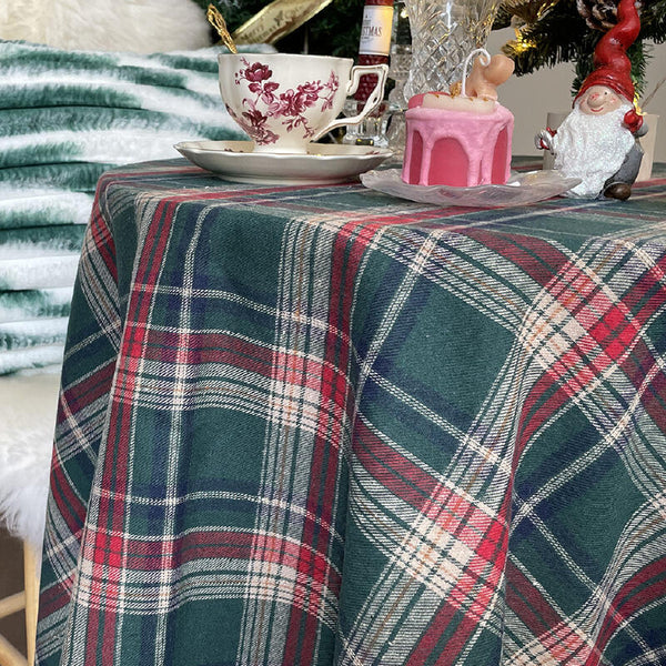 6size red and green plaid table cloth