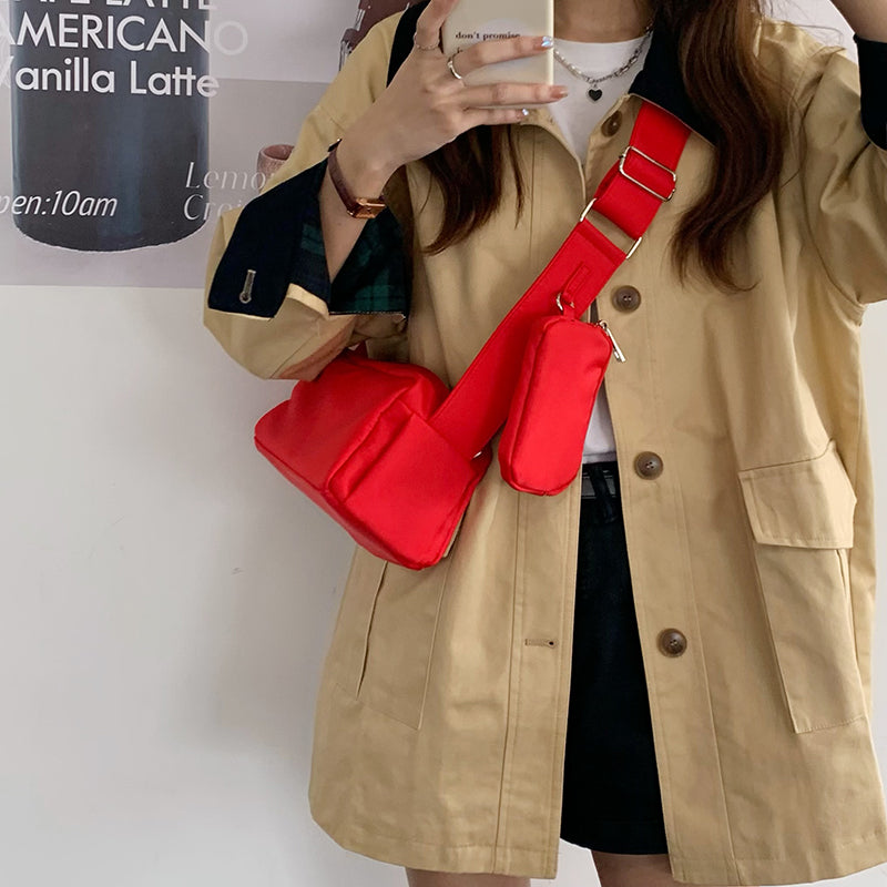 2color casual square shoulder bag