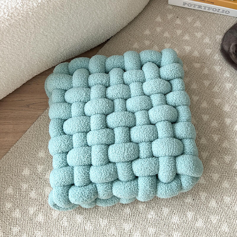 7color fluffy twist square cushion