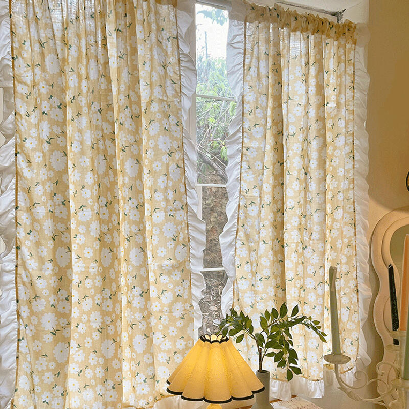 flower see through frill curtain