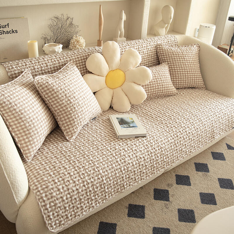 quilting check sofa cushion