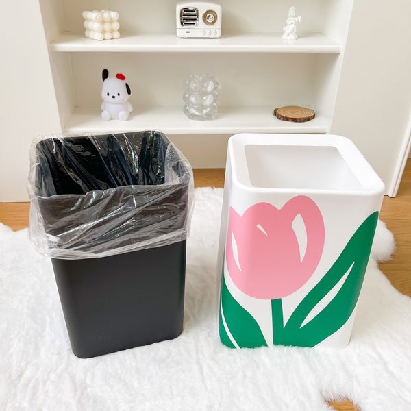 2type pink tulip trash box