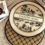 country road logo round cushion