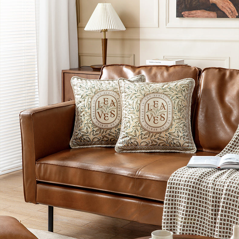 leaves art logo square cushion