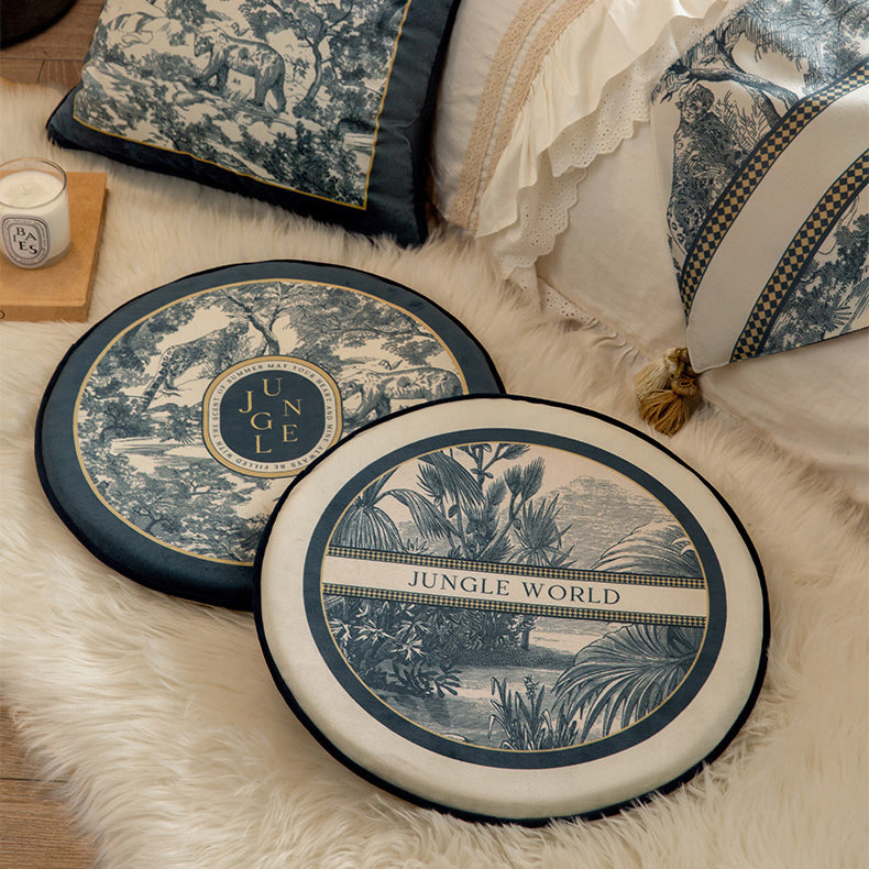 2design blue retro forest cushion