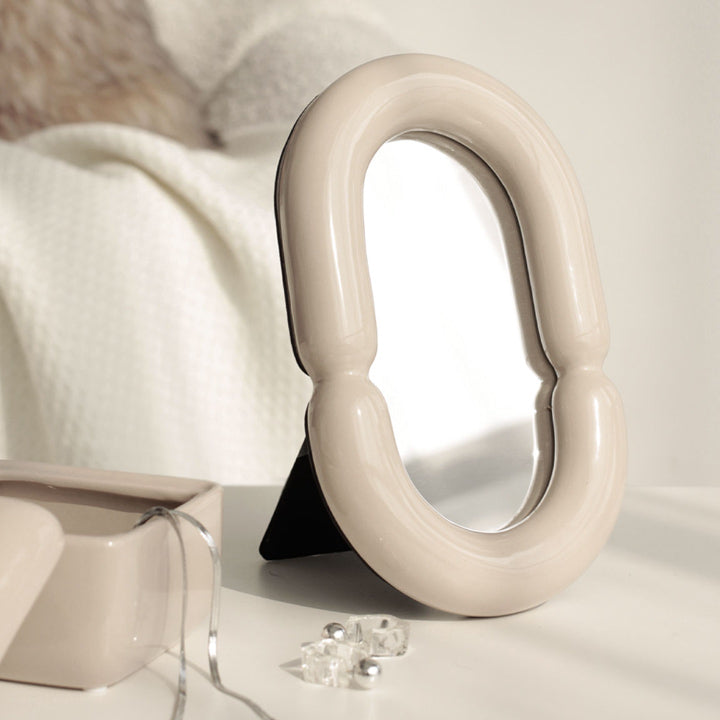 2color oval ceramic mirror
