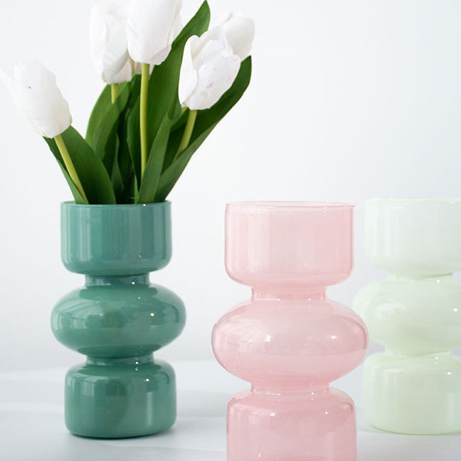 6color constriction glass vase