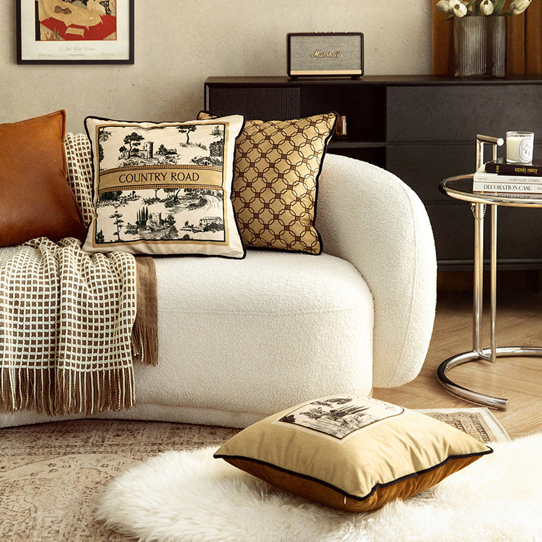 country road logo square cushion