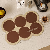 brown circle minimalism sink mat