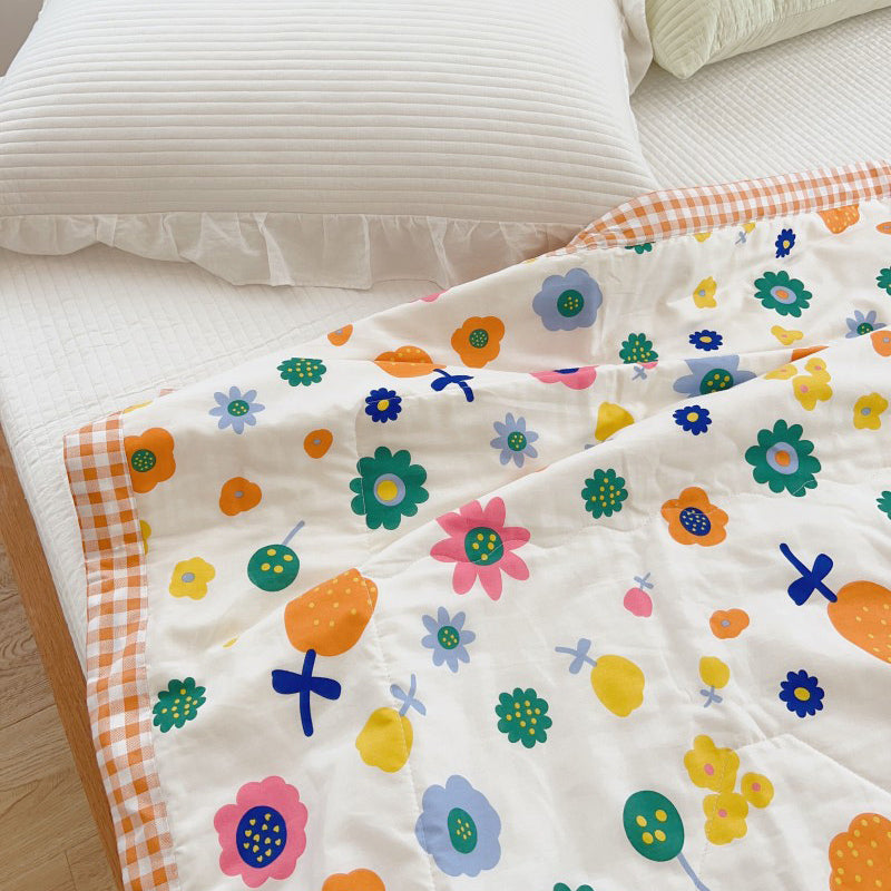 2design check flower summer quilt