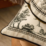 3size black toile de Jouy cushion