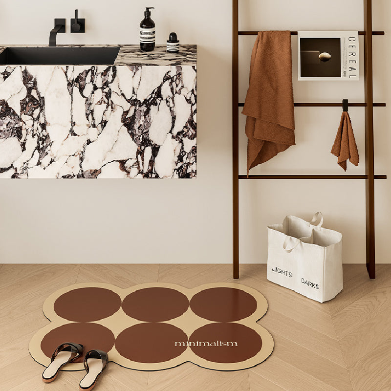brown circle minimalism bath mat