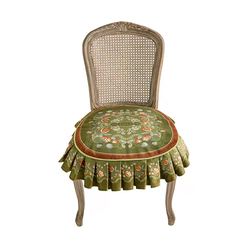 green retro flower chair cover & cushion