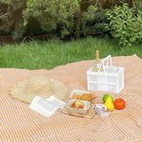natural gingham check picnic cloth