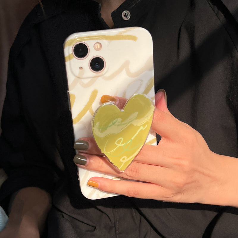mustard green heart iPhonecase