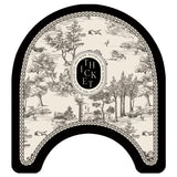 black toile de Jouy toilet mat