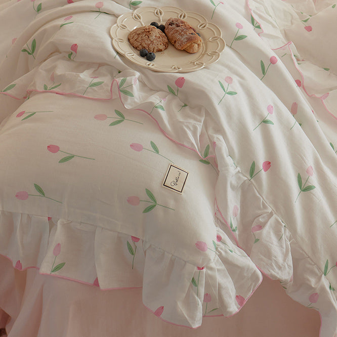 cotton lovely flower bedlinen set