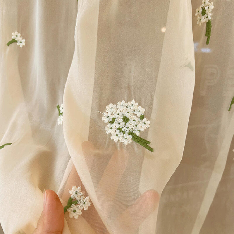 natural flower see through curtain